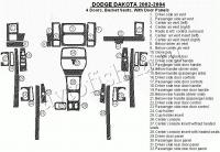 Декоративные накладки салона Dodge Dakota 2002-2004 4 двери, Bucket Seats, с дверные панели, 32 элементов.