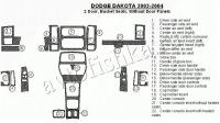 Декоративные накладки салона Dodge Dakota 2002-2004 2 двери, Bucket Seats, без дверных панелей, 22 элементов.