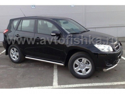 Toyota RAV4 (06-09, 09-) (обычная база) пороги боковые, труба 76 мм